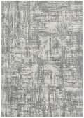 Alfombra Ashes de polipropileno, gris y blanco, diseño abstracto moderno