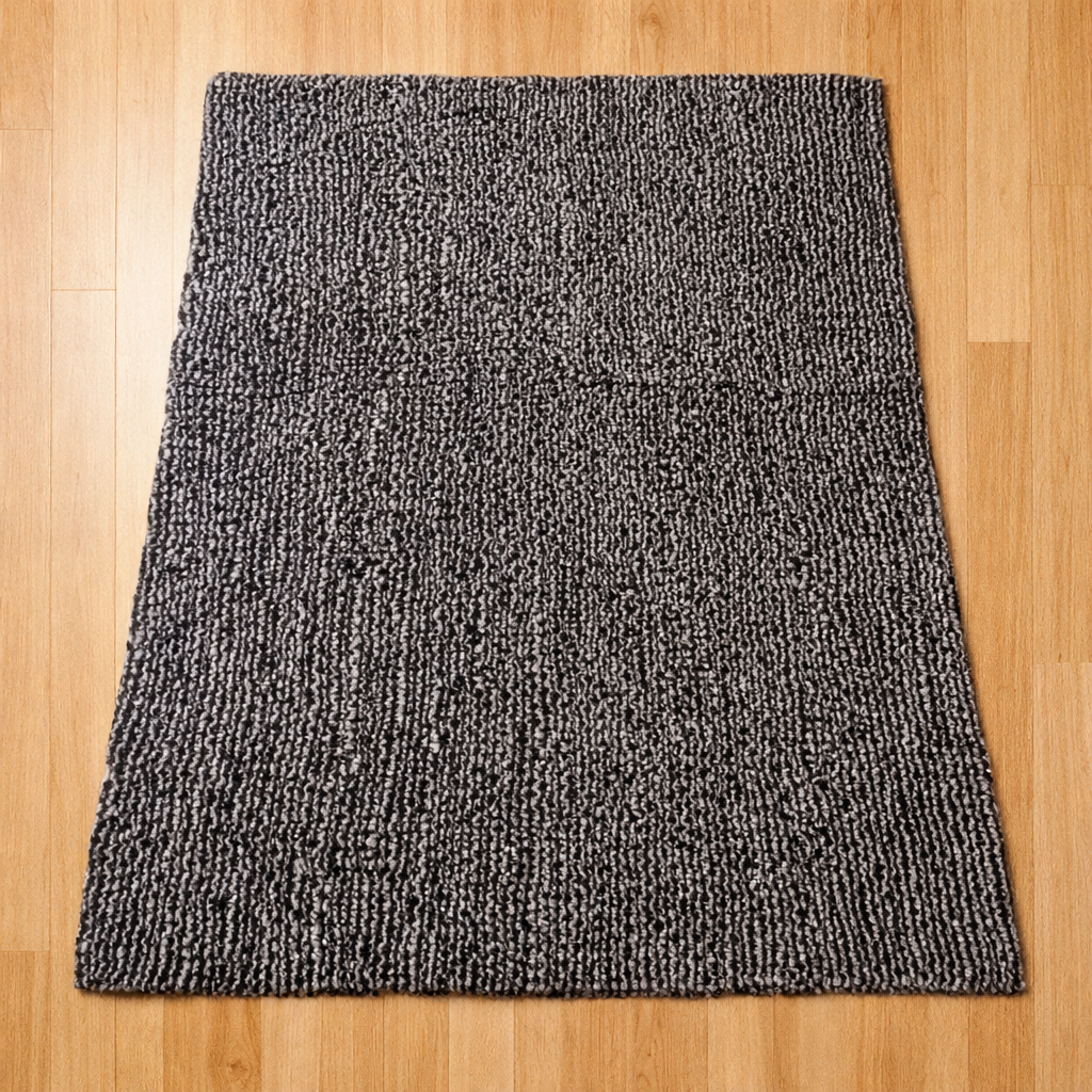 Alfombra Shagg Black White