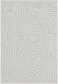 Alfombra Espiral de polipropileno, gris y blanco en doble altura con diseño en espiral