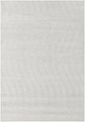 Alfombra Marea de polipropileno, beige con diseño que evoca el movimiento del agua