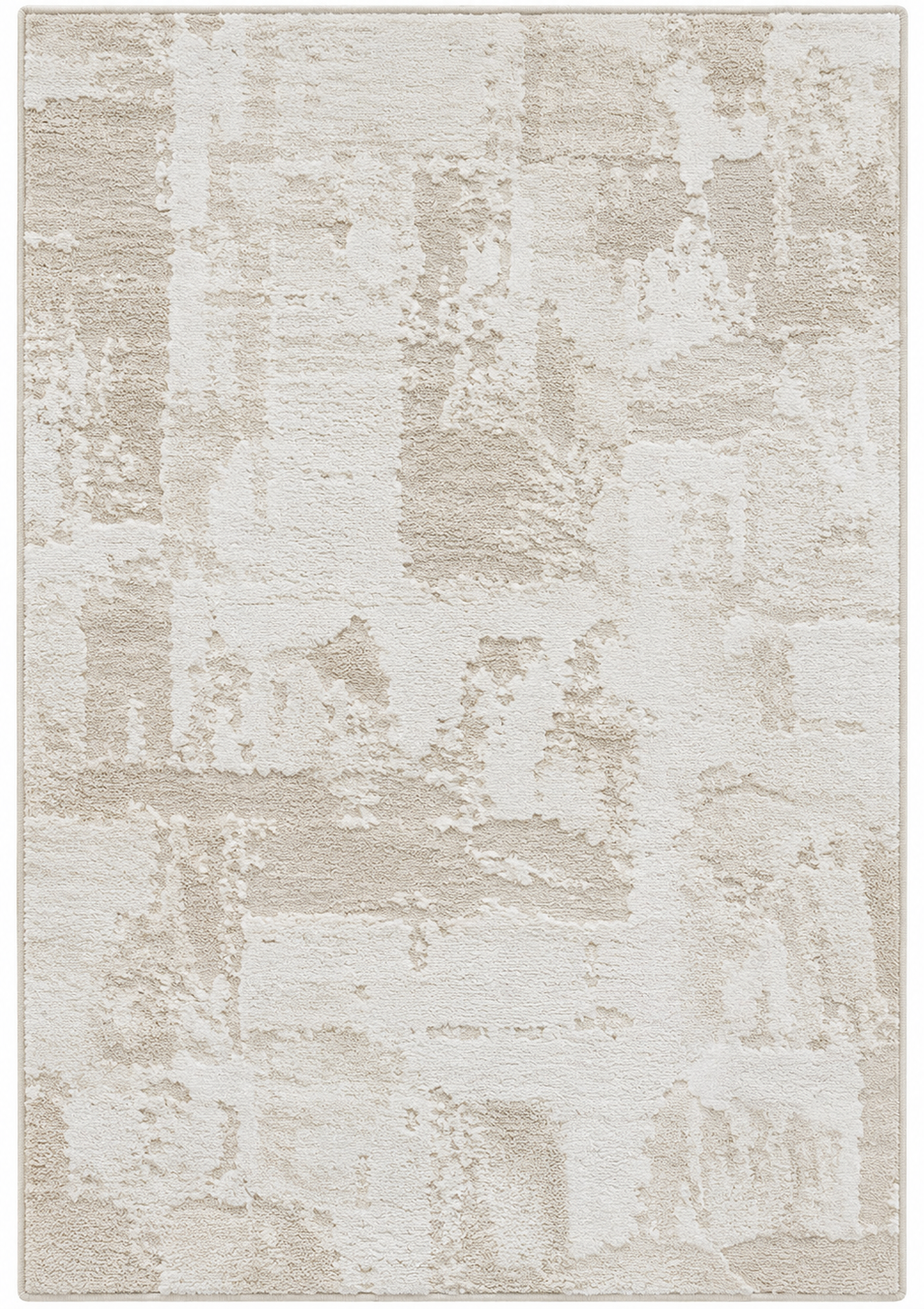 Alfombra Marfil de polipropileno, beige con patrones en tono perla