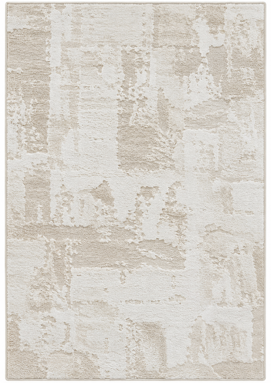 Alfombra Marfil de polipropileno, beige con patrones en tono perla