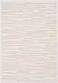 Alfombra Relieve de polipropileno, beige y perla en doble altura con rayas gruesas