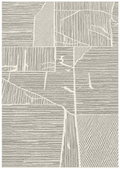 Alfombra Telar de polipropileno, gris con rayas blancas