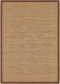 Alfombra Terracota de sisal, fibra natural beige con borde de algodón marrón