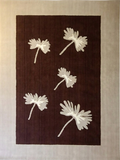 alfombra de lana color marron 48 y beige especial,, diseño de diente de leon con guardilla 