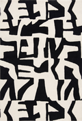 alfombra de lana negro y gris, diseño abstracto minimalista 