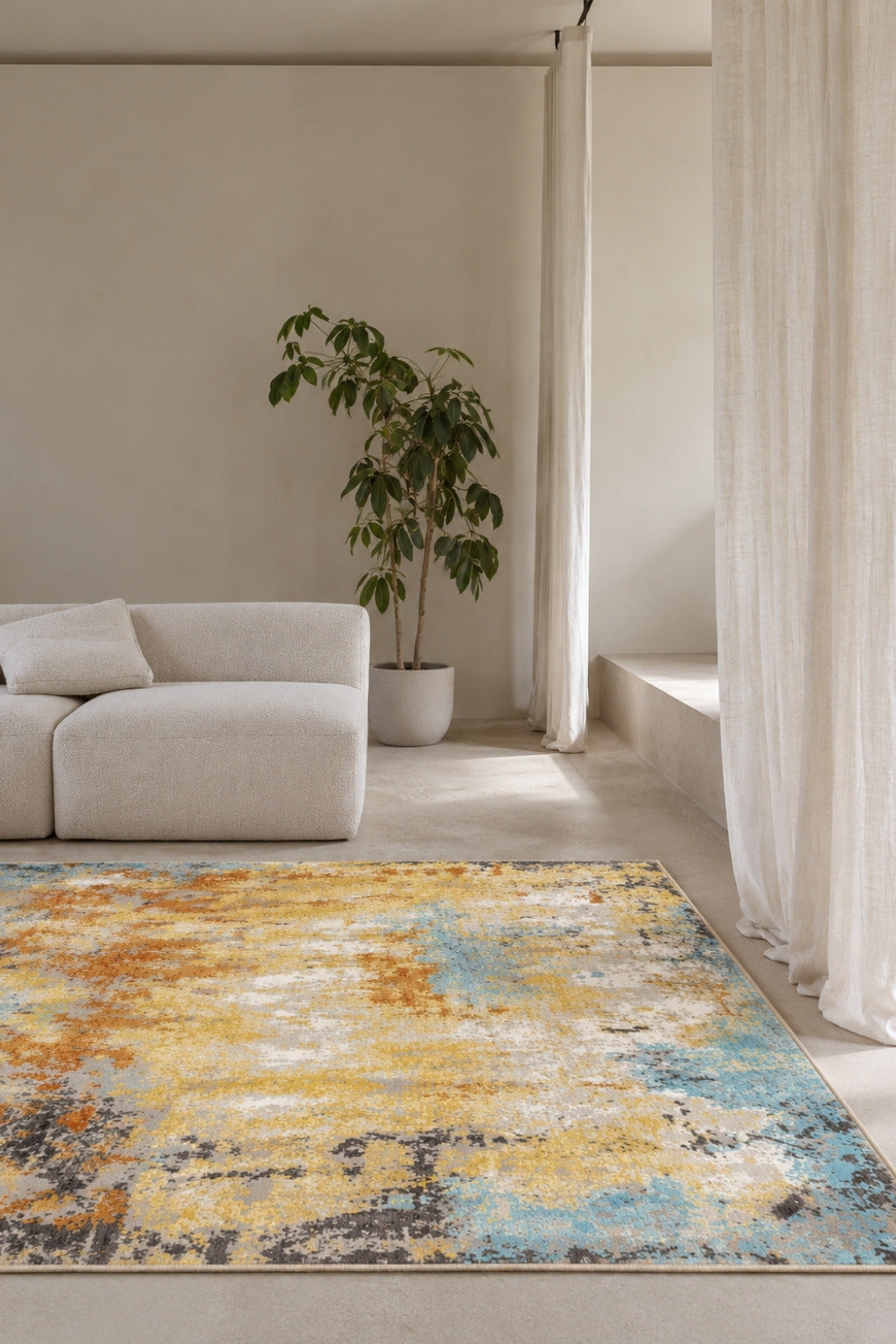 Alfombra Brume Nacre de la Colección Versalles en sala decorada