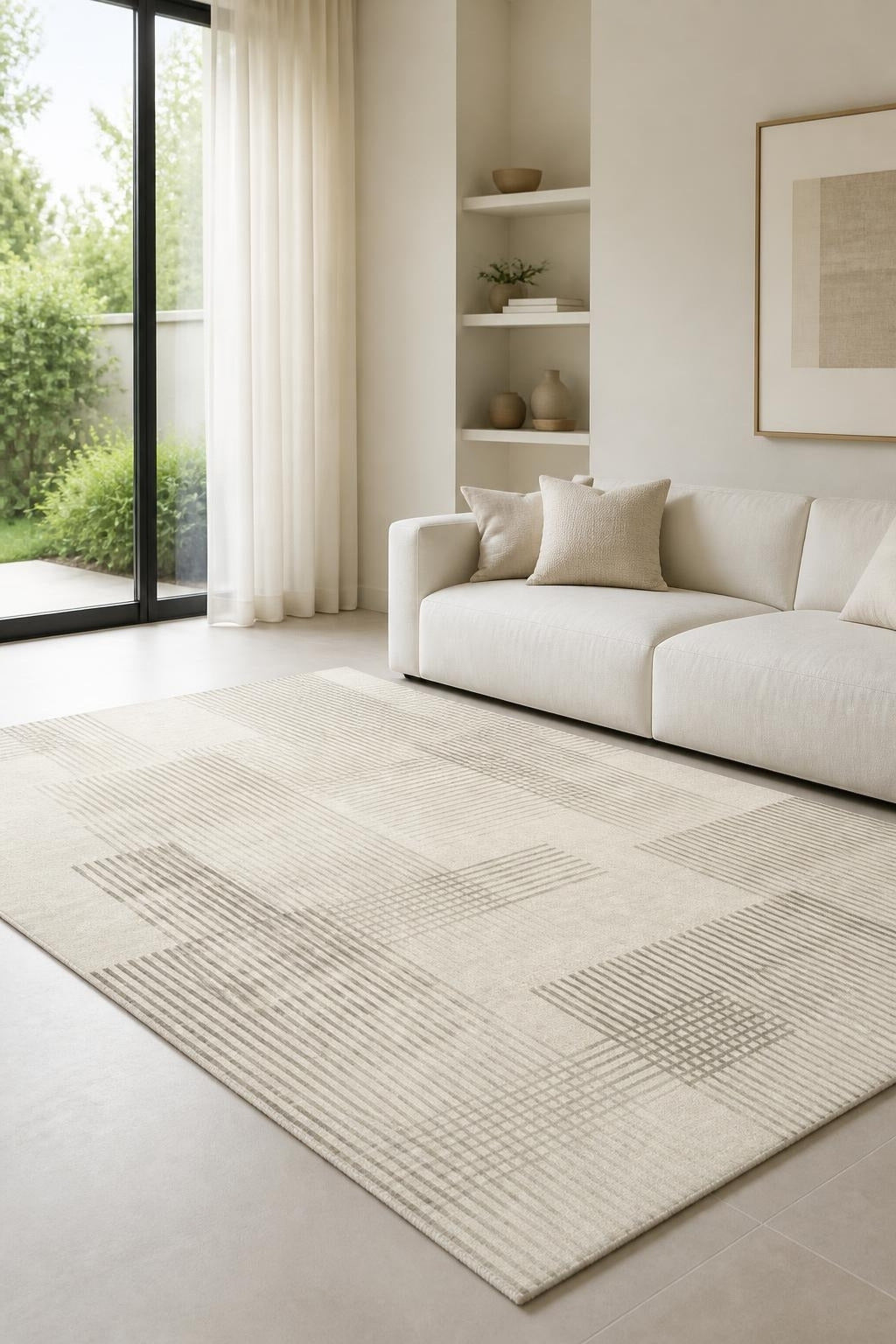 Alfombra Brume Opale de la Colección Versalles en sala decorada